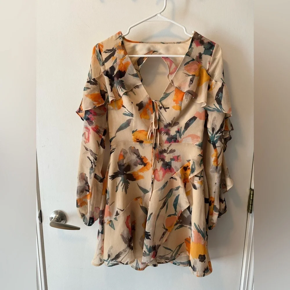BCBGeneration Floral Long Sleeve Dress, Size 2